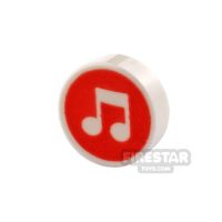 Product shot Printed Round Tile 1x1 Music Note