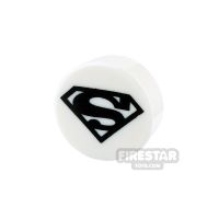 Product shot Printed Round Tile 1x1 - Superman Logo