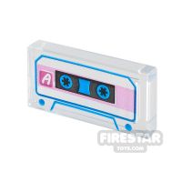 Product shot Printed Round Tile 1x2 Cassette Tape