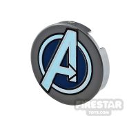 Product shot Printed Round Tile 2x2 Avengers Logo