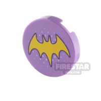 Product shot Printed Round Tile 2x2 Batgirl Logo