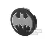 Product shot Printed Round Tile 2x2 Batman Logo
