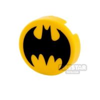 Product shot Printed Round Tile 2x2 Batman Logo