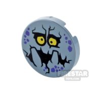 Product shot Printed Round Tile 2x2 Evil Rock Face with Large Mouth
