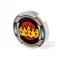 Product shot Printed Round Tile 2x2 Flame and Border