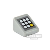 Product shot Printed Slope 30 1x1x2/3 Keypad with White and Yellow Buttons
