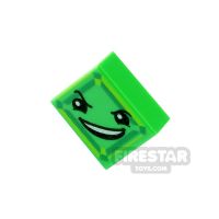 Product shot Printed Tile 1x1 - Kryptomite Face - Green