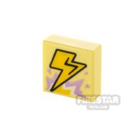 Product shot Printed Tile 1x1 Lightning Bolt and Explosion