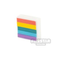 Product shot Printed Tile 1x1 Pastel Rainbow