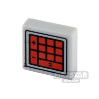 Product shot Printed Tile 1x1 - Red Calculator Buttons