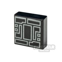 Product shot Printed Tile 1x1 Silver Circuitry