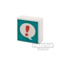 Product shot Printed Tile 1x1 Speech Bubble and Exclamation Mark