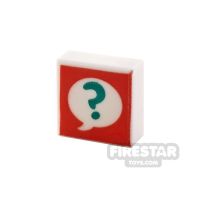 Product shot Printed Tile 1x1 Speech Bubble and Question Mark