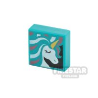 Product shot Printed Tile 1x1 Unicorn Head