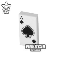 Product shot Printed Tile 1x2 - Ace of Spades Card