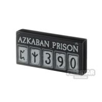 Product shot Printed Tile 1x2 Azkaban Prison Plaque