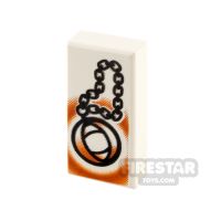 Product shot Printed Tile 1x2 - Chain and Locket
