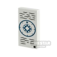 Product shot Printed Tile 1x2 Compass