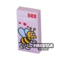 Product shot Printed Tile 1x2 - Let's Bee Friends Card
