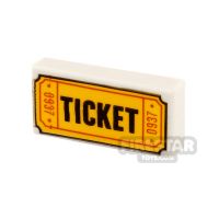 Product shot Printed Tile 1x2 Ticket