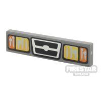Product shot Printed Tile 1x4 Headlights and Grille