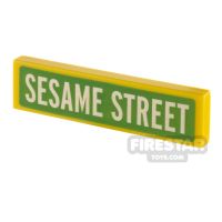 Product shot Printed Tile 1x4 Sesame Street Sign