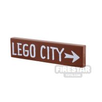 Product shot Printed Tile 1x4 - Sign - LEGO CITY