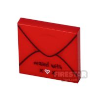 Product shot Printed Tile 2x2 - Card Envelope - With Love - Red