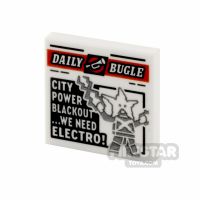 Product shot Printed Tile 2x2 Daily Bugle Newspaper City Power Blackout