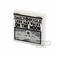 Product shot Printed Tile 2x2 Daily Bugle Newspaper LEGO Moon Landing