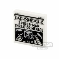 Product shot Printed Tile 2x2 Daily Bugle Newspaper Threat Or Menace
