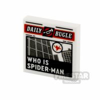 Product shot Printed Tile 2x2 Daily Bugle Newspaper Who is Spider-Man
