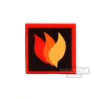 Product shot Printed Tile 2x2 - Flames