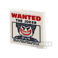 Product shot Printed Tile 2x2 - Joker Wanted Poster