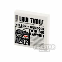 Product shot Printed Tile 2x2 Law Times Newspaper Nelson and Murdock