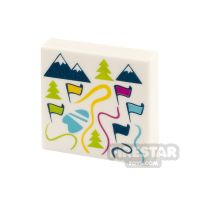 Product shot Printed Tile 2x2 Map of Ski Resort