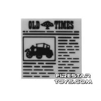 Product shot Printed Tile 2x2 - Old Times Newspaper