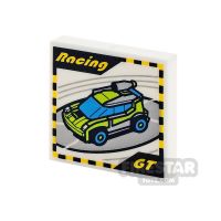Product shot Printed Tile 2x2 Race Car Video Game
