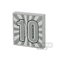 Product shot Printed Tile 2x2 Silver Number 10