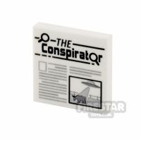 Product shot Printed Tile 2x2 The Conspirator Newspaper