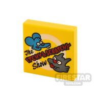 Product shot Printed Tile 2x2 The Itchy and Scratchy Show