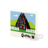 Product shot Printed Tile 2x2 - Volcano House
