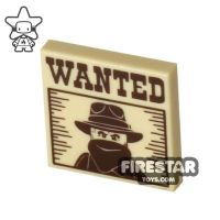 Product shot Printed Tile 2x2 - Wanted Poster