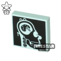 Product shot Printed Tile 2x2 - X-Ray of Homer Simpson