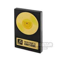 Product shot Printed Tile 2x3 Record Gold Disc