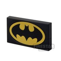 Product shot Printed Tile 2x4 - Batman Logo