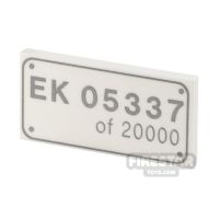 Product shot Printed Tile 2x4 EK xxxxx of 20000 Number Plate