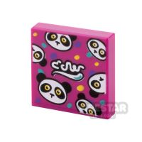 Product shot Printed Vidiyo Tile 2x2 Pandas and Polka Dots