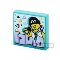 Product shot Printed Vidiyo Tile 2x2 Rapper with Music Note Necklace