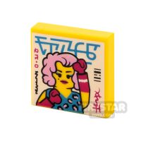 Product shot Printed Vidiyo Tile 2x2 Woman with Pink Hair